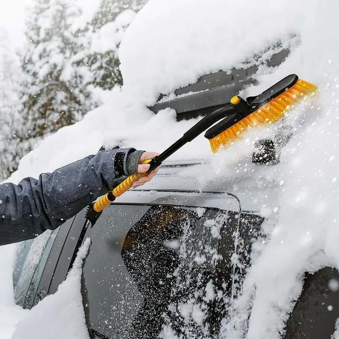 39” Extendable & 360° Rotatable Snow Brush & Ice Scraper