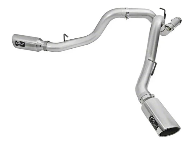 AFE ATLAS 5-Inch DPF-Back Dual Exhaust System with Polished Tips; Side Exit (2016 6.6L Duramax Sierra 3500 HD)Find parts that fit my vehicle