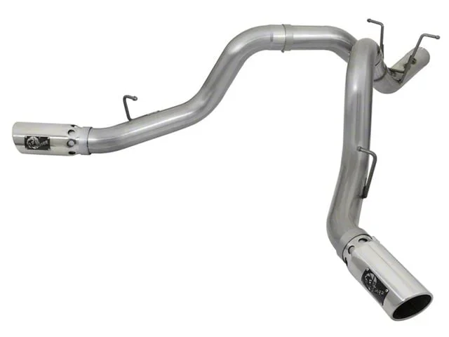 AFE Large Bore-HD 4-Inch DPF-Back Dual Exhaust System with Polished Tips; Side Exit (17-19 6.6L Duramax Sierra 3500 HD)Find parts that fit my vehicle