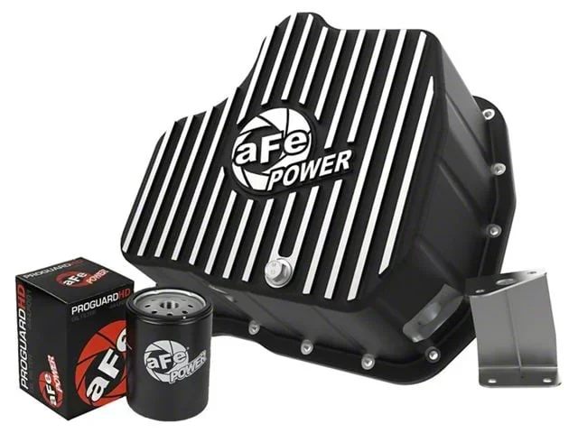 AFE Pro Series Engine Deep Oil Pan with Machined Fins; Black (11-16 6.6L Duramax Sierra 3500 HD)Find parts that fit my vehicle