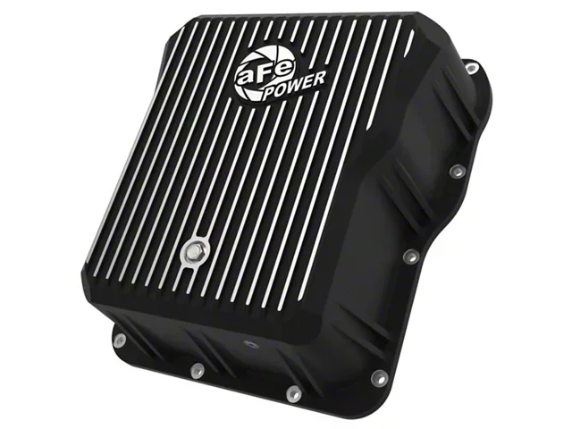 AFE Pro Series Transmission Pan with Machined Fins; Black (07-19 6.6L Duramax Sierra 3500 HD)Find parts that fit my vehicle