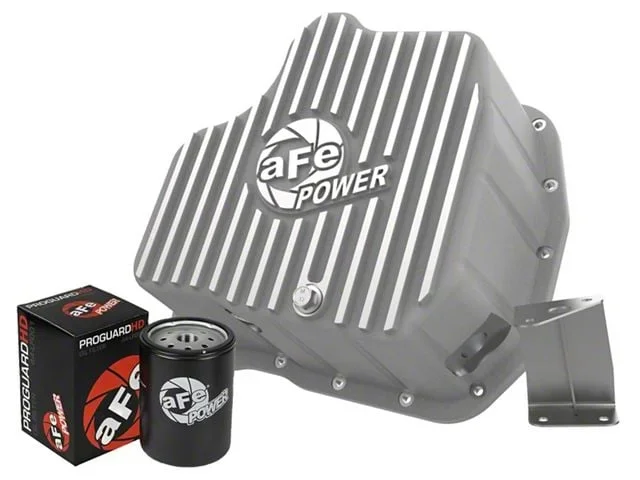 AFE Street Series Deep Engine Oil Pan with Machined Fins; Raw (07-10 6.6L Duramax Sierra 3500 HD)Find parts that fit my vehicle