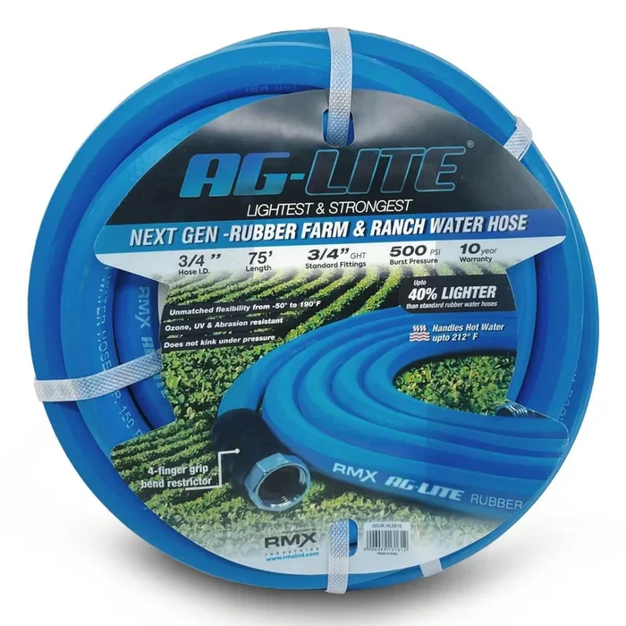 AG-Lite Rubber Water Hose Assembly; 3/4-Inch x 75-Foot