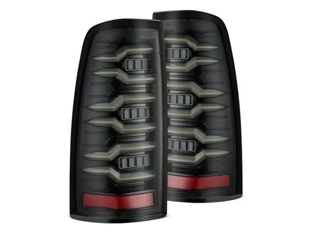 AlphaRex LUXX-Series LED Tail Lights; Alpha Black Housing; Clear Lens (01-06 Sierra 3500 HD)Find parts that fit my vehicle