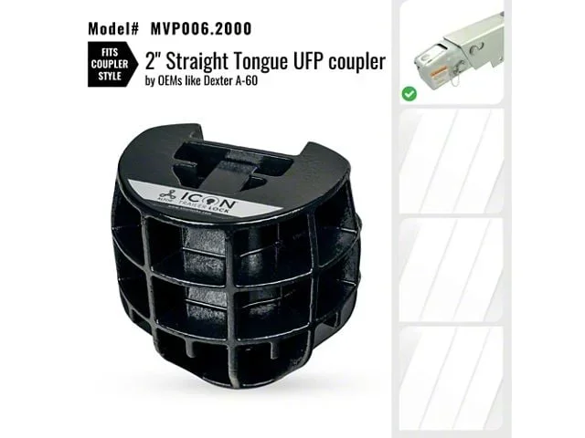 Altor Icon Trailer Coupler Lock for 2-Inch Hitch Ball; UFP A-60 Straight Tongue Coupler