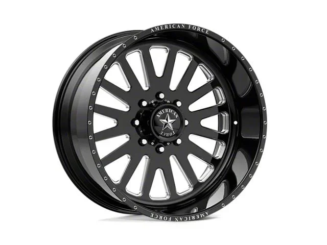 American Force F20 Atom SS Gloss Black Machined 8-Lug Wheel; 22×10; -25mm Offset (01-06 Sierra 3500 HD SRW)Find parts that fit my vehicle