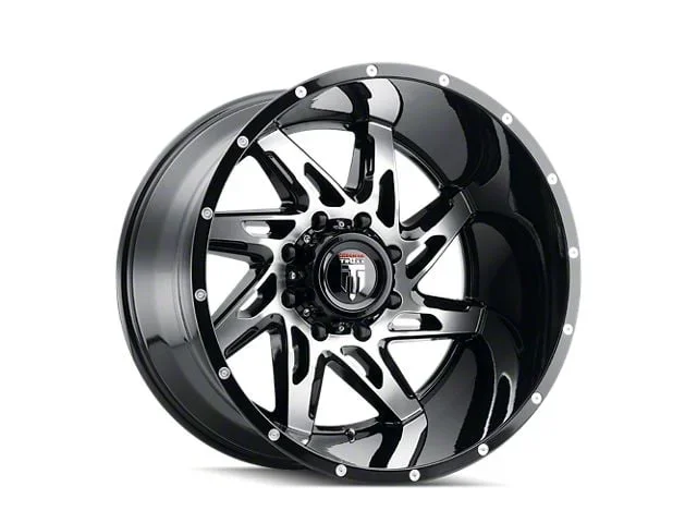 American Truxx Spyder Gloss Black Machined 8-Lug Wheel; 22×14; -76mm Offset (20-26 Sierra 3500 HD SRW)Find parts that fit my vehicle