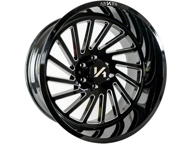 Arkon Off-Road Caesar Gloss Black Milled 8-Lug Wheel; Right Directional; 20×10; -25mm Offset (11-14 Sierra 3500 HD SRW)Find parts that fit my vehicle