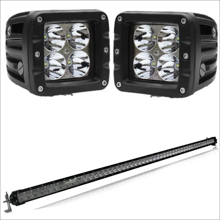Aurora 50 Inch Single Row + 3 Inch Cubed Bundle – 25,280 Lumens