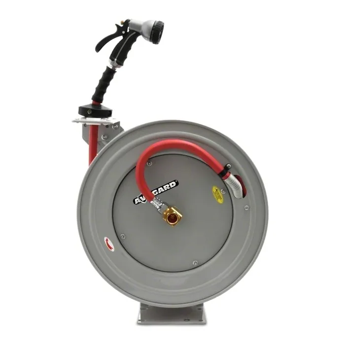 Avagard Rubber Water Hose Reel Heavy Duty Single Arm Assembly; 5/8-Inch x 50-Foot