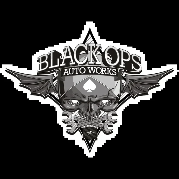 Black Ops Flyer Logo WHITE