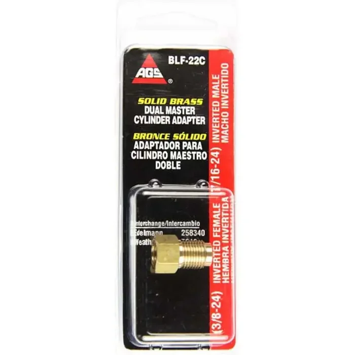 BLF-22C AGS Brake Line Fitting Adapts a 7/16-24 Port to a 3/16 Inch