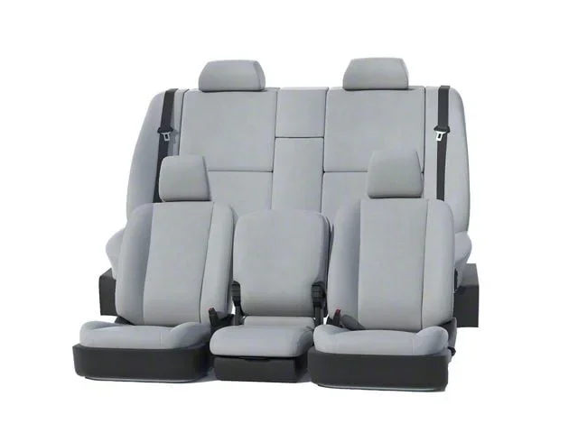 Covercraft Precision Fit Seat Covers Leatherette Custom Front Row Seat Covers; Light Gray (20-26 Sierra 3500 HD w/ Bench Seat)Find parts that fit my vehicle