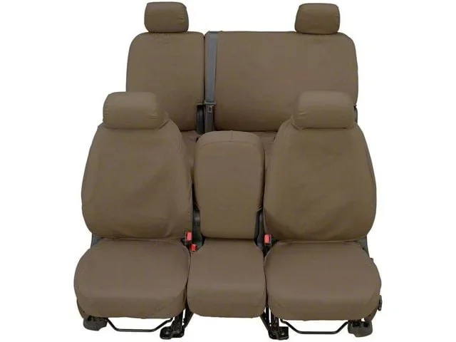 Covercraft Seat Saver Waterproof Polyester Custom Second Row Seat Cover; Taupe (20-26 Sierra 3500 HD Double Cab, Crew Cab w/ 60/40 Split Cushion Bench Seat & Fold-Down Armrest)Find parts that fit my vehicle