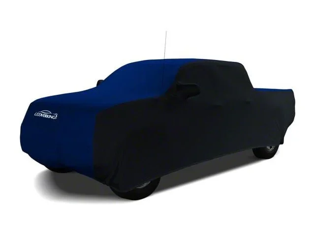 Coverking Satin Stretch Indoor Car Cover; Black/Impact Blue (07-14 Sierra 3500 HD Extended Cab w/ Non-Towing Mirrors)Find parts that fit my vehicle