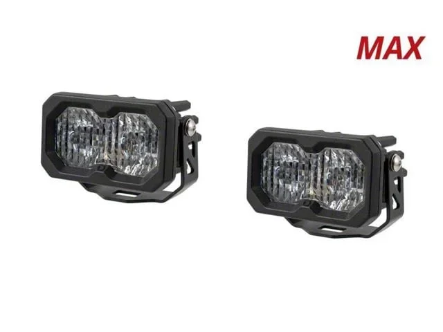 Diode Dynamics Stage Series C2 2.0 Max Standard LED Pod Lights with Red Backlight; White Combo/Driving (Universal; Some Adaptation May Be Required)
