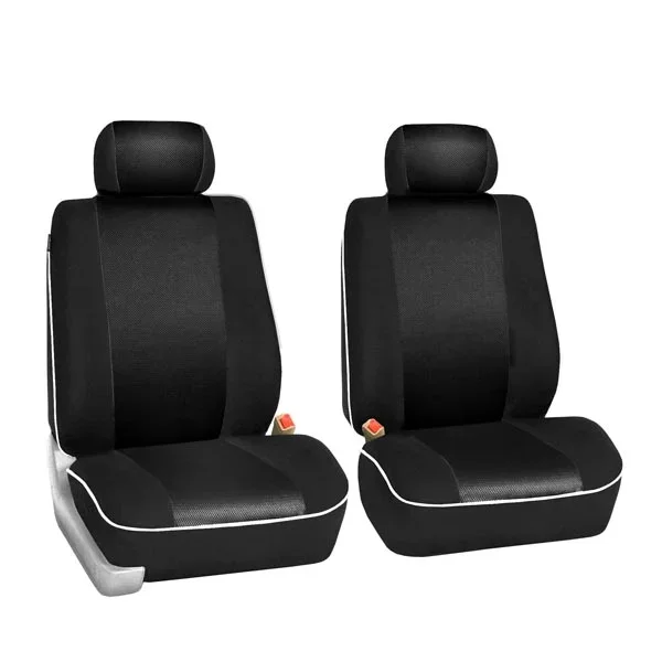 Edgy Piping Seat Covers – Front Set Black