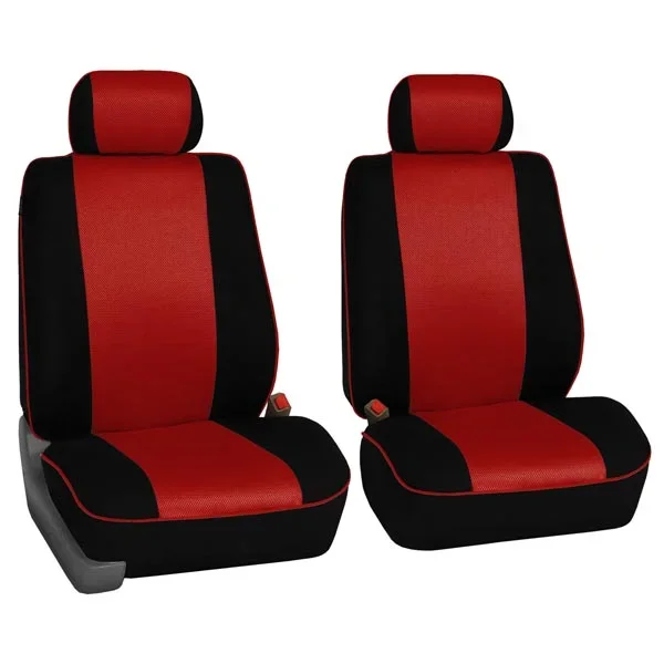 Edgy Piping Seat Covers – Front Set Red