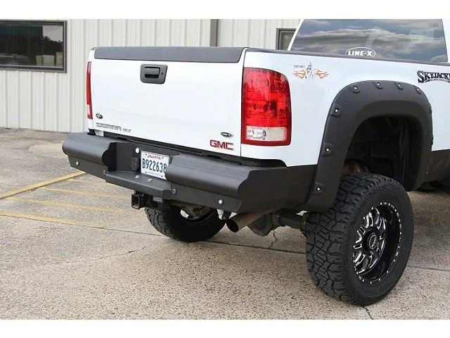Fab Fours Black Steel Elite Ranch Rear Bumper; Matte Black (01-06 Sierra 3500 HD)Find parts that fit my vehicle