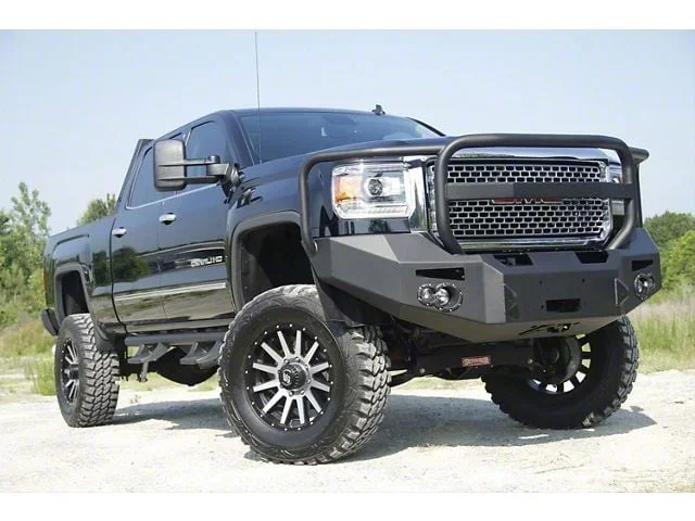 Fab Fours Premium Heavy Duty Winch Front Bumper with Full Guard; Matte Black (15-19 Sierra 3500 HD)Find parts that fit my vehicle