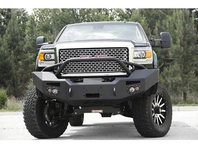 Fab Fours Premium Heavy Duty Winch Front Bumper with Pre-Runner Guard; Bare Steel (15-19 Sierra 3500 HD)Find parts that fit my vehicle