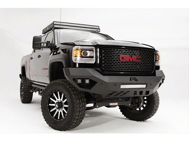 Fab Fours Vengeance Front Bumper with No Guard; Matte Black (15-19 Sierra 3500 HD)Find parts that fit my vehicle