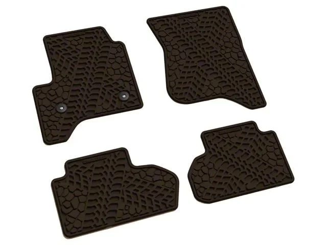 Factory Floorpan Fit Tire Tread/Scorched Earth Scene Front and Rear Floor Mats; Brown (15-19 Sierra 3500 HD Double Cab)Find parts that fit my vehicle
