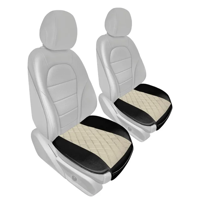 Faux Leather and NeoSupreme Seat Cushion Pad – Front Set Beige