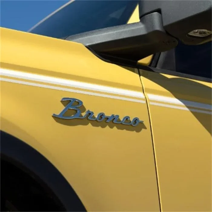 Ford Performance Bronco Script Fender Badge – Silver for 2021+ Ford Bronco | M-1447-BSS