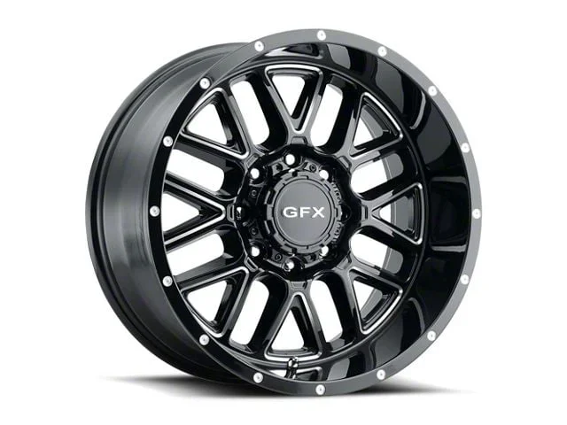 G-FX TM-5 Gloss Black Milled 8-Lug Wheel; 18×9; 12mm Offset (01-06 Sierra 3500 HD SRW)Find parts that fit my vehicle