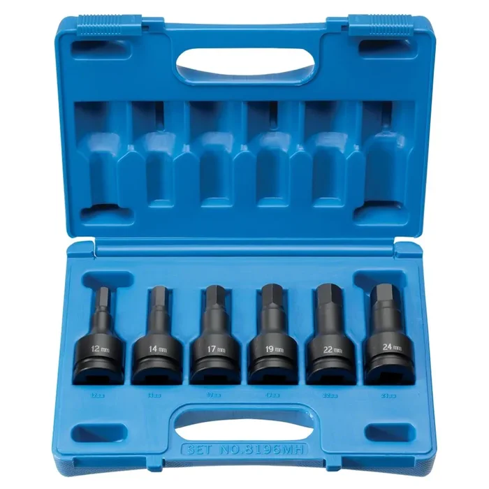 Grey Pneumatic 3/4-Inch Drive Standard Length Metric Hex Driver Impact Set; 6-Piece