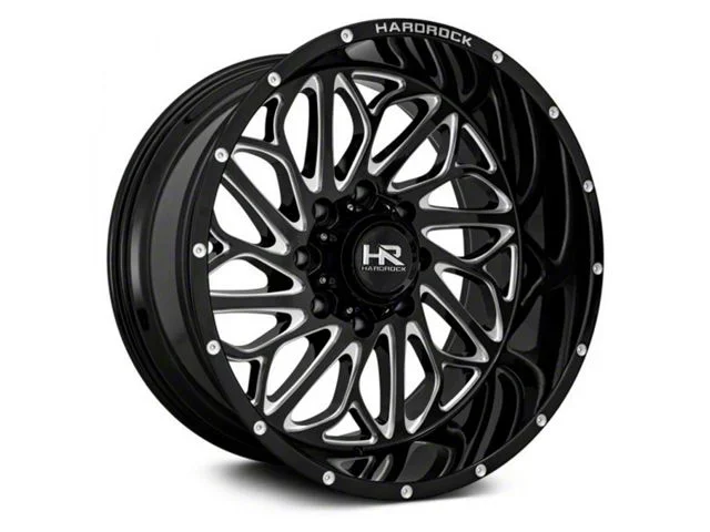Hardrock Offroad BlackTop Xposed Gloss Black Milled 8-Lug Wheel; 22×12; -51mm Offset (01-06 Sierra 3500 HD SRW)Find parts that fit my vehicle