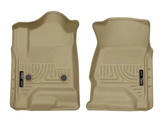 Husky Liners WeatherBeater Front Floor Liners; Tan (15-19 Sierra 3500 HD Double Cab, Crew Cab)Find parts that fit my vehicle