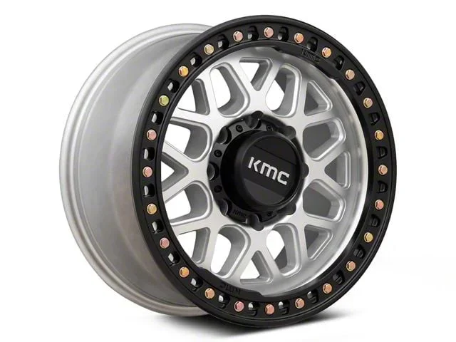 KMC GRS Machined with Satin Black Lip 8-Lug Wheel; 17×9; 18mm Offset (15-19 Sierra 3500 HD SRW)Find parts that fit my vehicle