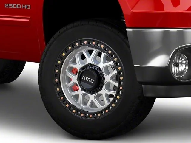 KMC GRS Machined with Satin Black Lip 8-Lug Wheel; 20×9; 0mm Offset (01-06 Sierra 3500 HD SRW)Find parts that fit my vehicle