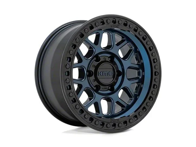 KMC GRS Midnight Blue with Gloss Black Lip 8-Lug Wheel; 17×9; 18mm Offset (01-06 Sierra 3500 HD SRW)Find parts that fit my vehicle