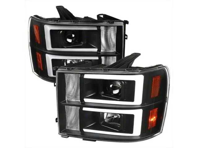 LED C-Bar Projector Headlights; Matte Black Housing; Clear Lens (07-14 Sierra 3500 HD)Find parts that fit my vehicle