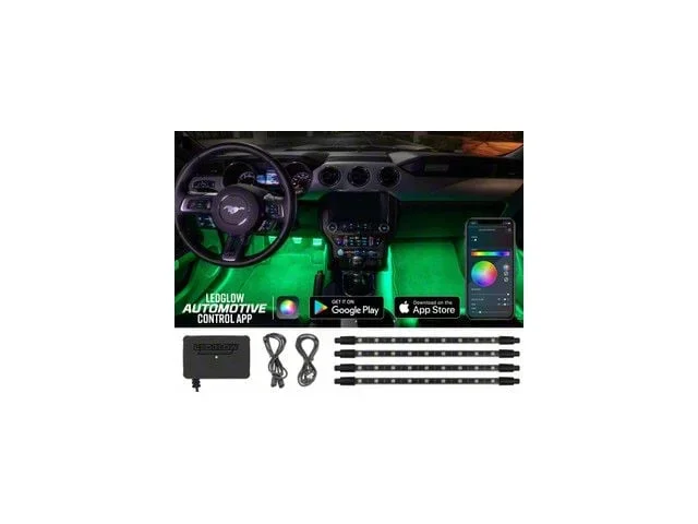 LEDGlow Bluetooth Million Color Pro Interior Lighting Kit; 10-Piece (Universal; Some Adaptation May Be Required)