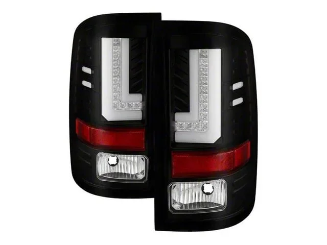 Light Bar LED Tail Lights; Black Housing; Clear Lens (16-19 Sierra 3500 HD SRW w/ Factory LED Tail Lights)Find parts that fit my vehicle