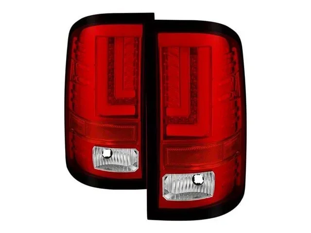 Light Bar LED Tail Lights; Chrome Housing; Red/Clear Lens (16-19 Sierra 3500 HD SRW w/ Factory LED Tail Lights)Find parts that fit my vehicle