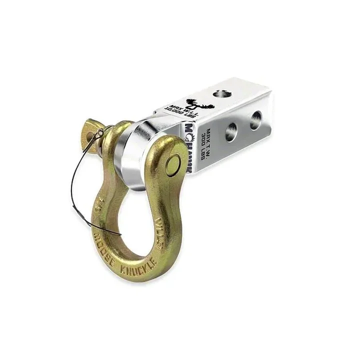 Moose Knuckle Offroad B’oh Spin Pin Shackle 3/4 and Mohawk 2.0 Receiver Combo; Atomic Silver/Brass Knuckle (Universal; Some Adaptation May Be Required)