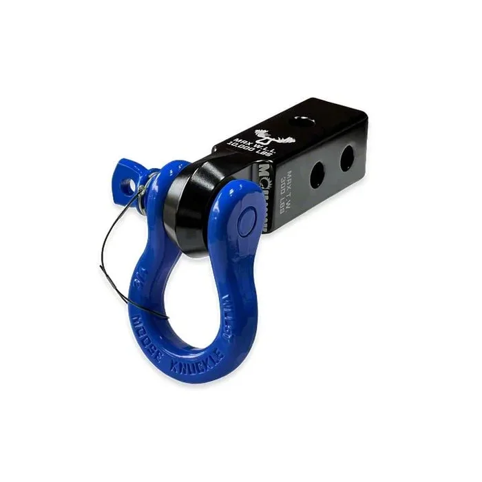 Moose Knuckle Offroad B’oh Spin Pin Shackle 3/4 and Mohawk 2.0 Receiver Combo; Black Lung/Blue Balls (Universal; Some Adaptation May Be Required)