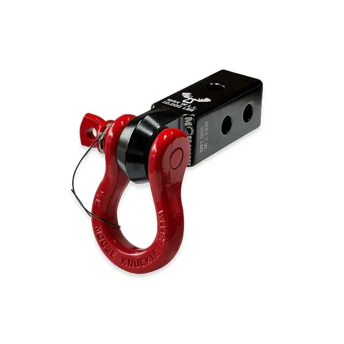 Moose Knuckle Offroad B’oh Spin Pin Shackle 3/4 and Mohawk 2.0 Receiver Combo; Black Lung/Flame Red (Universal; Some Adaptation May Be Required)