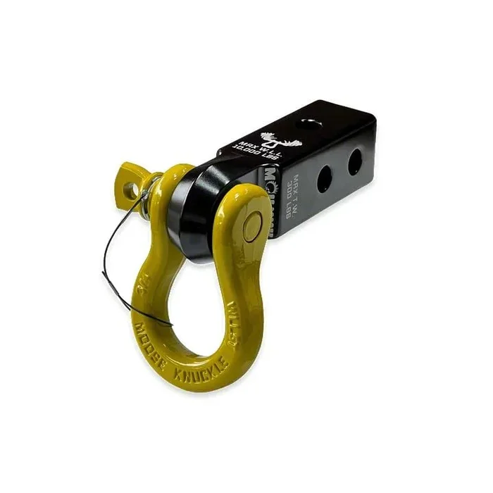 Moose Knuckle Offroad B’oh Spin Pin Shackle 3/4 and Mohawk 2.0 Receiver Combo; Black Lung/Detonator Yellow (Universal; Some Adaptation May Be Required)