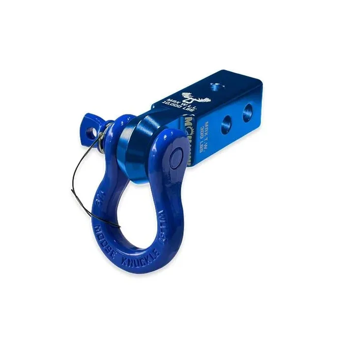 Moose Knuckle Offroad B’oh Spin Pin Shackle 3/4 and Mohawk 2.0 Receiver Combo; Blue Pill/Blue Balls (Universal; Some Adaptation May Be Required)