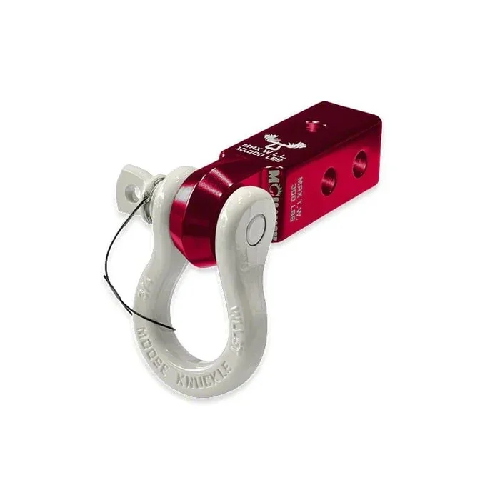 Moose Knuckle Offroad B’oh Spin Pin Shackle 3/4 and Mohawk 2.0 Receiver Combo; Red Rum/Pure White (Universal; Some Adaptation May Be Required)