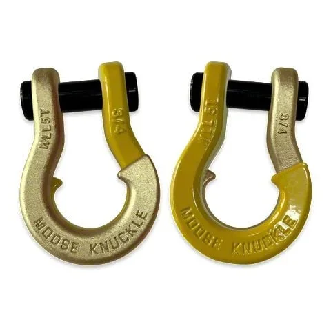 Moose Knuckle Offroad Jowl Split Recovery Shackle 3/4 Combo; Brass Knuckle and Detonator Yellow