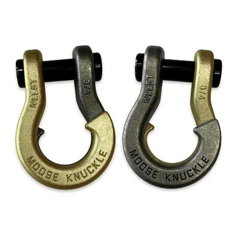 Moose Knuckle Offroad Jowl Split Recovery Shackle 3/4 Combo; Brass Knuckle and Raw Dog
