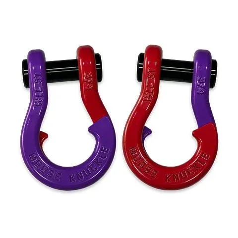 Moose Knuckle Offroad Jowl Split Recovery Shackle 3/4 Combo; Grape Escape and Flame Red