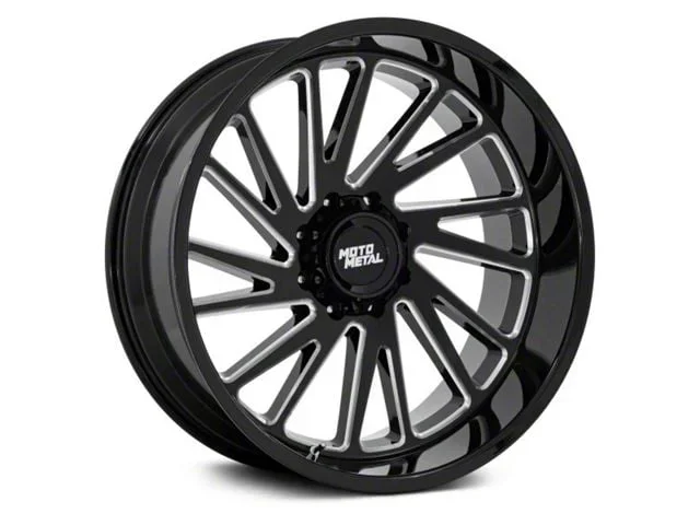 Moto Metal Combat Gloss Black Milled 8-Lug Wheel; 20×10; -18mm Offset (07-10 Sierra 3500 HD SRW)Find parts that fit my vehicle